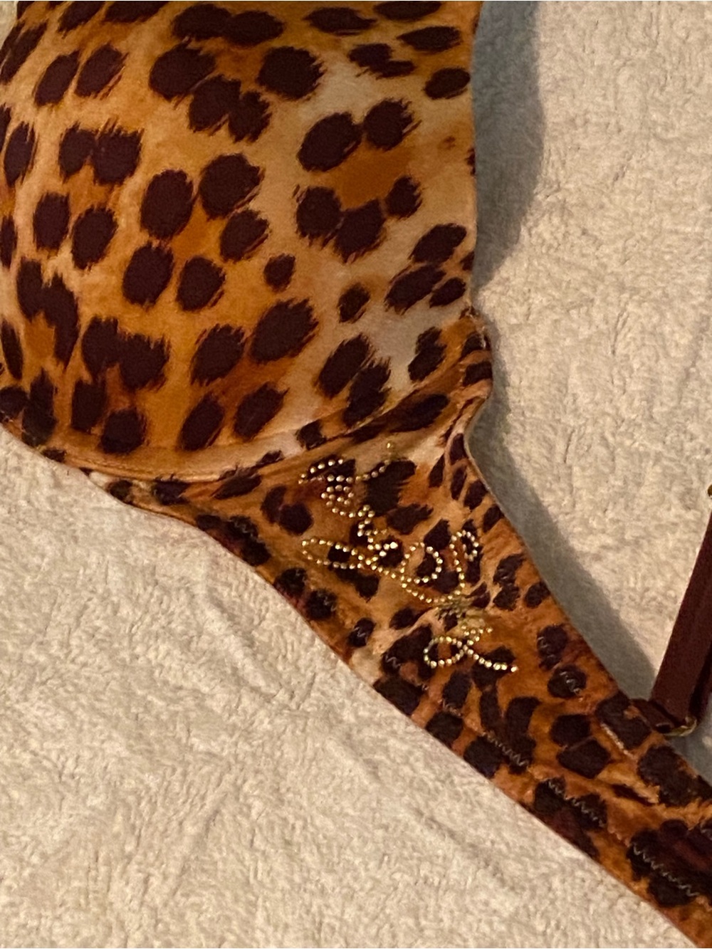 Victoria's Secret Leopard Print Push-Up Padded Underwire Bra Brown & Gold 34B - Picture 7 of 10